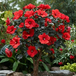 Гибискус Миднайт Роуз купить по цене от 269р. в интернет-магазине «Посадика» с доставкой почтой в в Мамадыше и по всей России – [изображение №1].